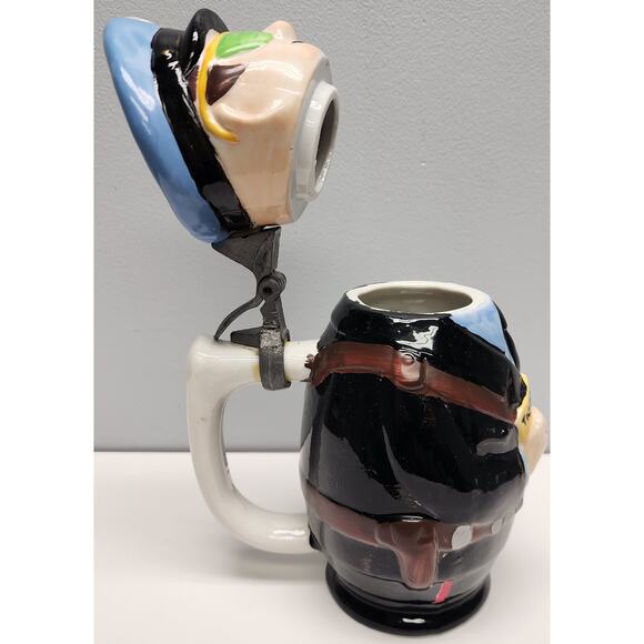 M.S.R. Imports Policeman Mug, Ceramic, Pewter Lid, Hand Painted, 8.25" Vintage - Picture 13 of 16